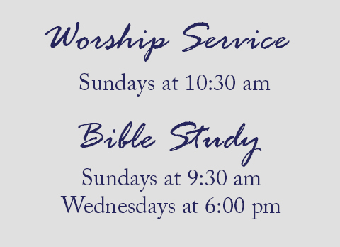 Sunday worship service at 10:30 a m and Bible study on Sunday morning at 9:30 a m and Wednesday at 6 p .